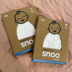 NEW IN BOX Snoo Sleep Sacks, M and L, White